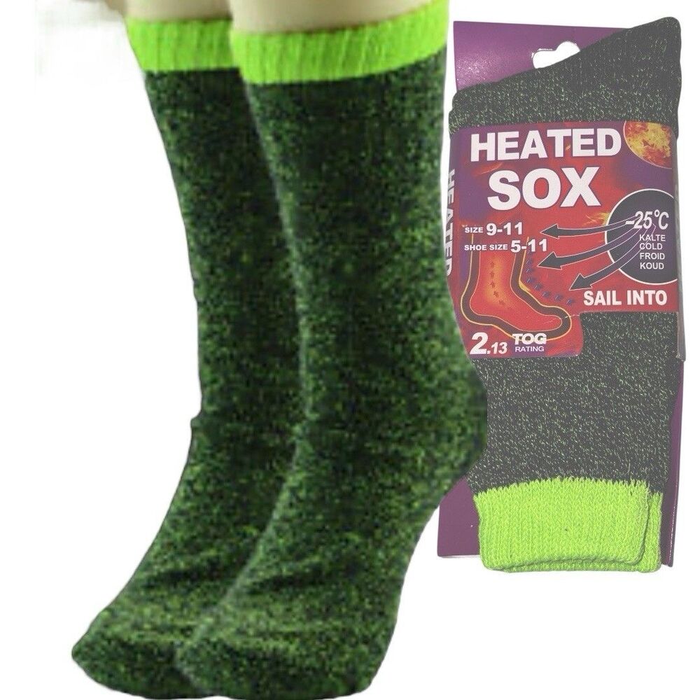 Heated Sox Men Women Winter Heat Warm Boot Sail Into  Thermal Socks Size 10-13
